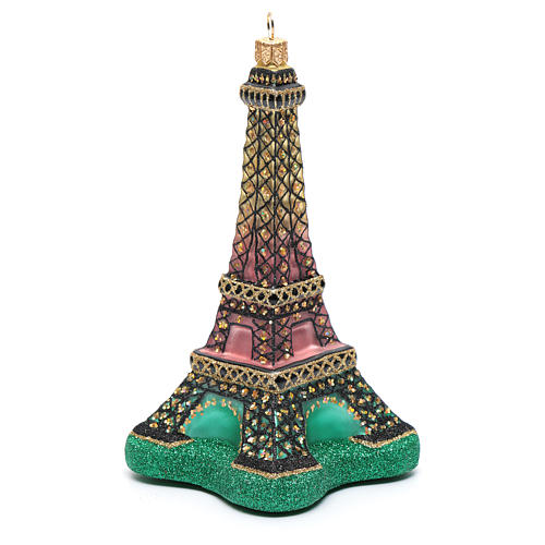 Blown glass Christmas ornament, Eiffel Tower 2