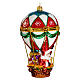 Blown glass Christmas ornament, Santa Claus on hot-air balloon s3