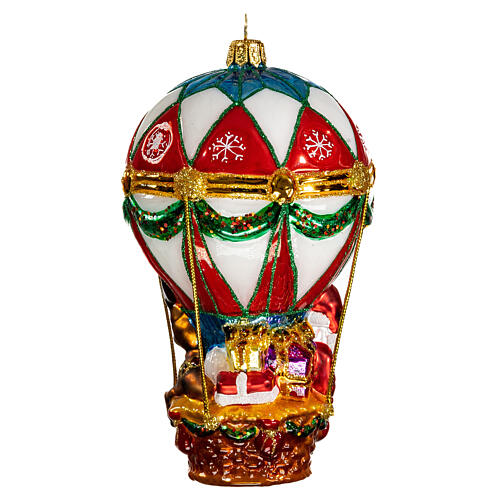 Pai Natal num balão adorno vidro soprado árvore Natal 5
