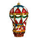 Blown Glass Christmas ornament, Santa Claus on hot-air balloon s5