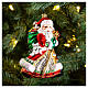 Pai Natal com presentes enfeite vidro soprado árvore Natal s2