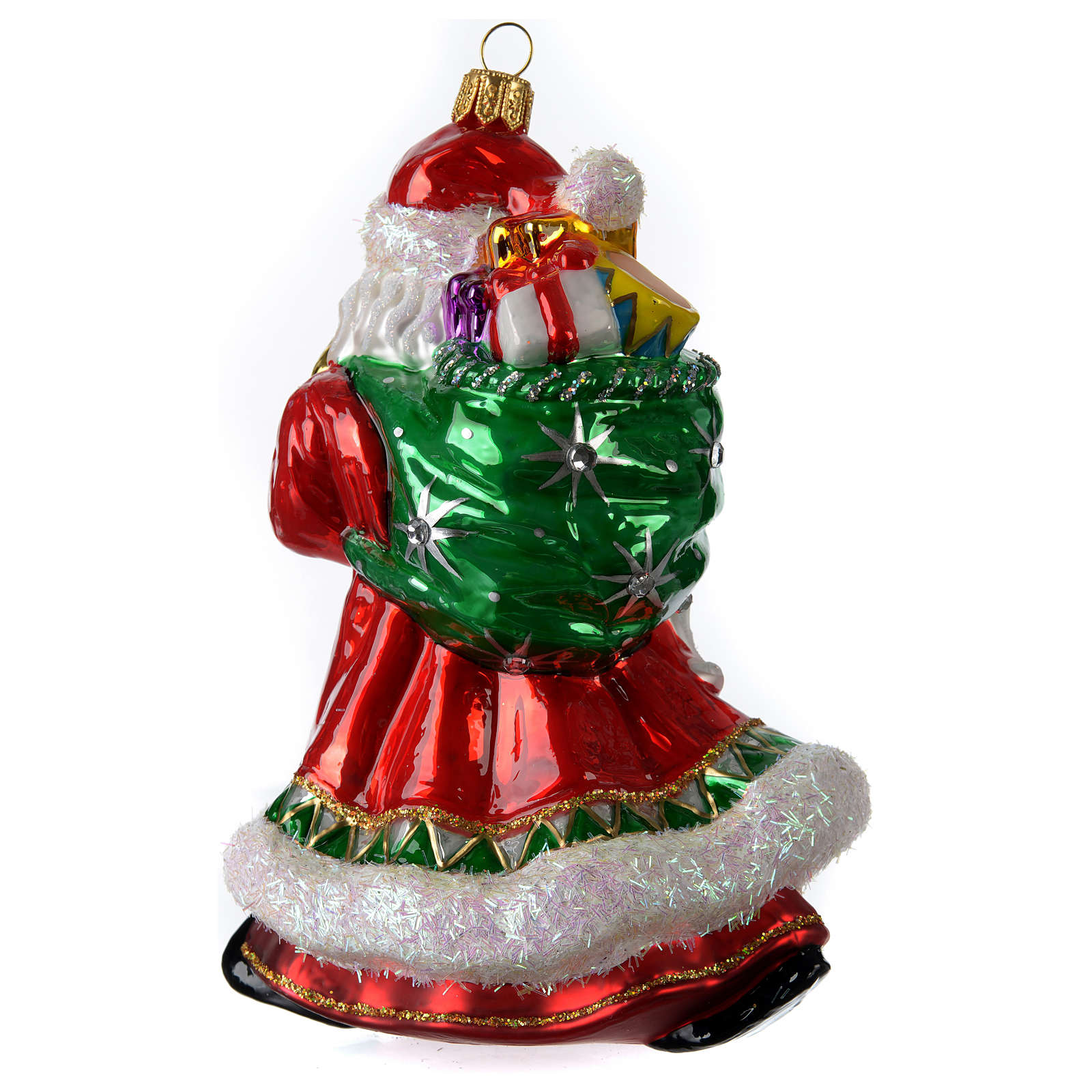 Blown Glass Christmas Ornament Santa Claus With Ts Online Sales 