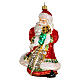 Blown glass Christmas ornament, Santa Claus with gifts s3