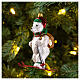 Blown glass Christmas ornament, polar bear on ski s2