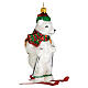 Blown glass Christmas ornament, polar bear on ski s4