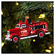 Blown glass Christmas ornament, firetruck s2