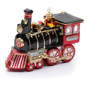 Blown glass Christmas ornament, locomotive