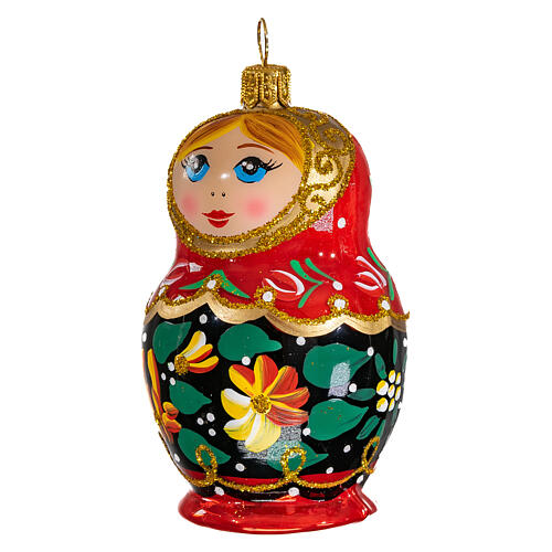 Muñeca Rusa adorno vidrio soplado para Árbol de Navidad 3