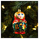 Boneca russa enfeite vidro soprado árvore Natal s2