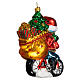 Schneemann mit Geschenken, Weihnachtsbaumschmuck aus mundgeblasenem Glas s5