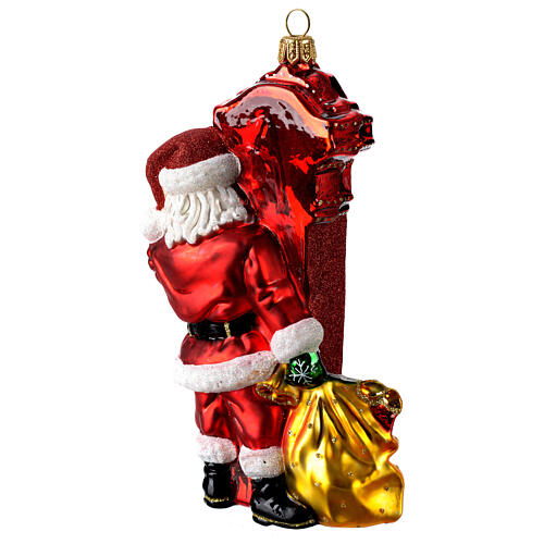 Blown glass Christmas ornament, Santa Claus in Chicago 4