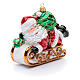Blown glass Christmas ornament, Santa Claus with sled s4