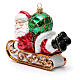 Blown glass Christmas ornament, Santa Claus with sled s6