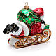 Blown glass Christmas ornament, Santa Claus with sled s7