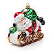 Blown glass Christmas ornament, Santa Claus with sled s8