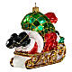 Blown glass Christmas ornament, Santa Claus with sled s5