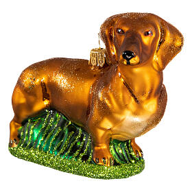 Blown glass Christmas ornament, dachshund