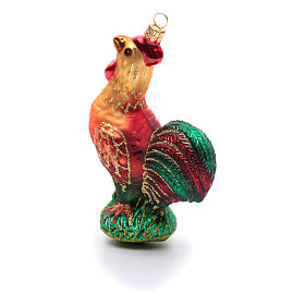 Blown glass ornaments: Blown glass Christmas ornament, rooster