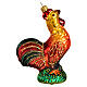 Blown glass Christmas ornament, rooster s1