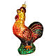 Blown glass Christmas ornament, rooster s3