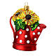 Blown glass Christmas ornament, watering can with sunflowers s4