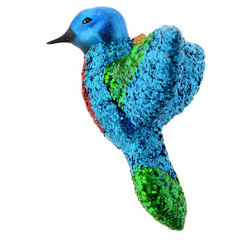 Blown glass Christmas ornament, hummingbird 1