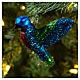 Blown glass Christmas ornament, hummingbird s2