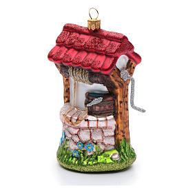 Blown glass ornaments: Blown glass Christmas ornament, well