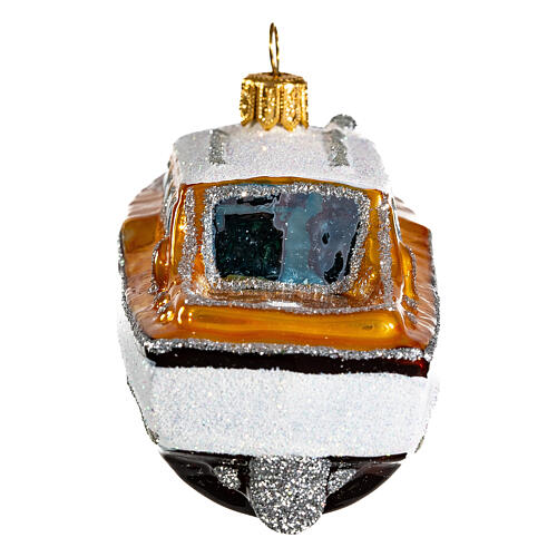 Blown glass Christmas ornament, yacht 4