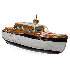 Blown glass ornaments: Blown glass Christmas ornament, yacht