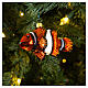 Blown glass Christmas ornament, clownfish s2
