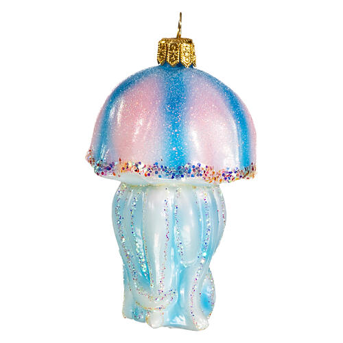 Blown glass Christmas ornament, jellyfish 1