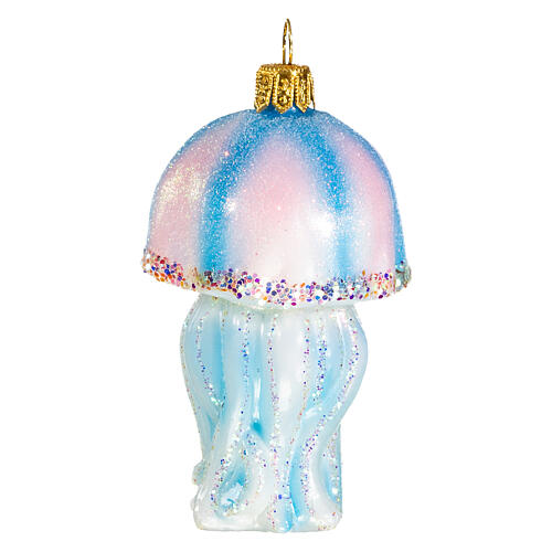 Blown glass Christmas ornament, jellyfish 3