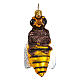 Blown glass Christmas ornament, bee s1