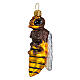 Blown glass Christmas ornament, bee s3