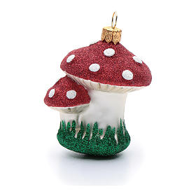 Fliegenpilze, Weihnachtsbaumschmuck aus mundgeblasenem Glas