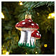 Blown glass Christmas ornament, mushrooms s2