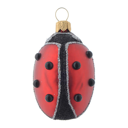 Blown glass Christmas ornament, ladybug 1