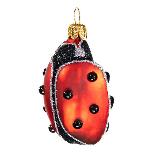 Blown glass Christmas ornament, ladybug 3