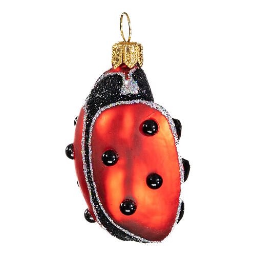 Blown glass Christmas ornament, ladybug 4
