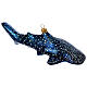 Blown glass Christmas ornament, whale shark s3