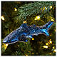 Tubarão-baleia enfeite vidro soprado árvore Natal s2