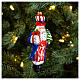 Blown glass Christmas ornament, Uncle Sam Santa Claus s2
