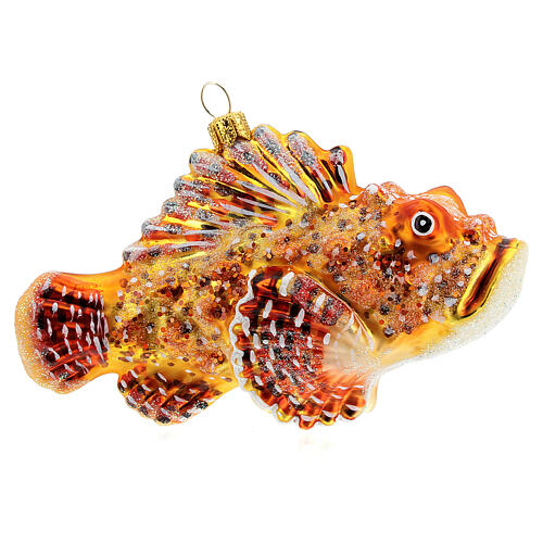 Blown glass Christmas ornament, red lionfish 5