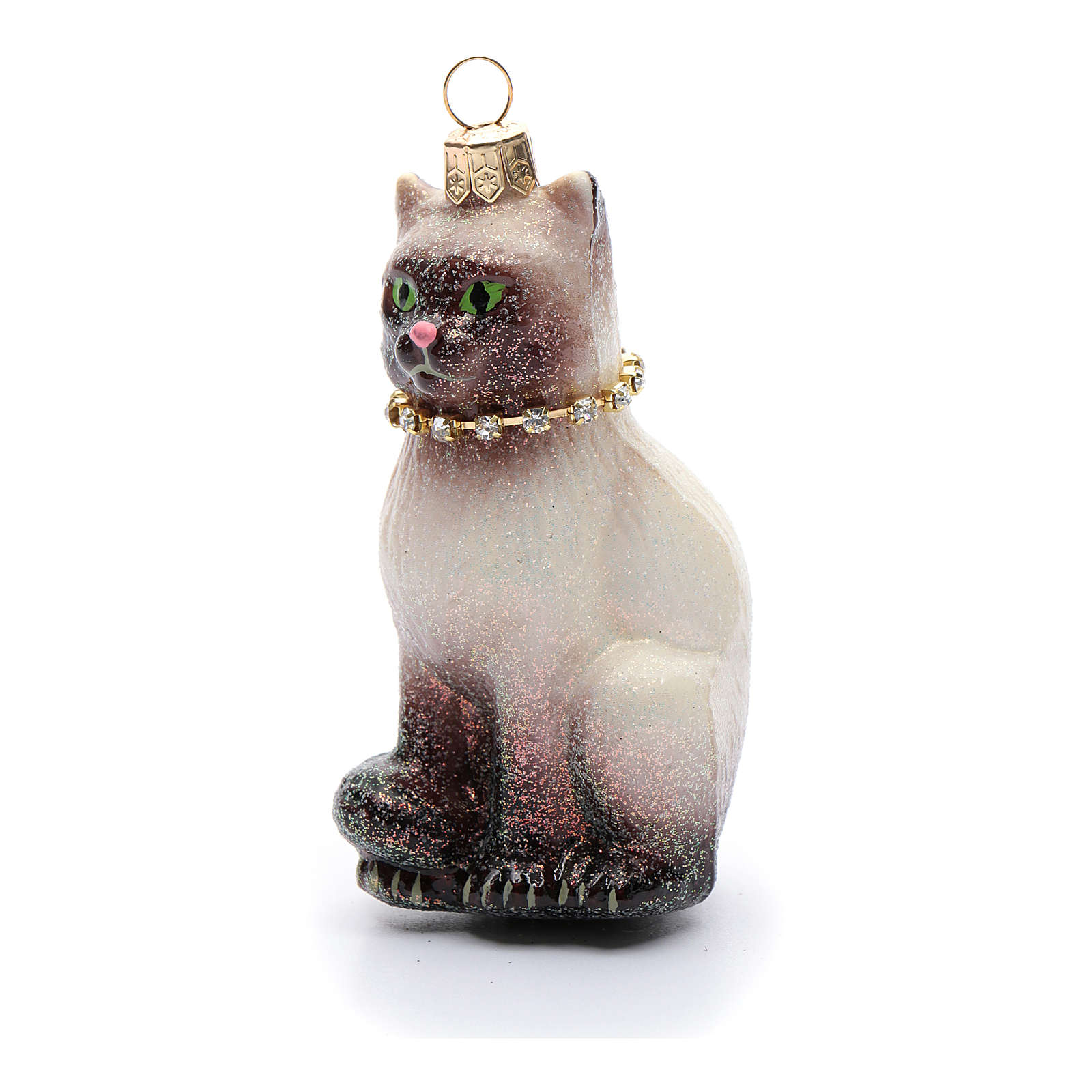 Blown glass Christmas ornament, Siamese cat online sales on HOLYART.co.uk