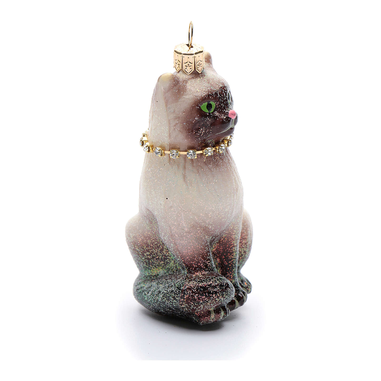 Blown glass Christmas ornament, Siamese cat | online sales on HOLYART.co.uk