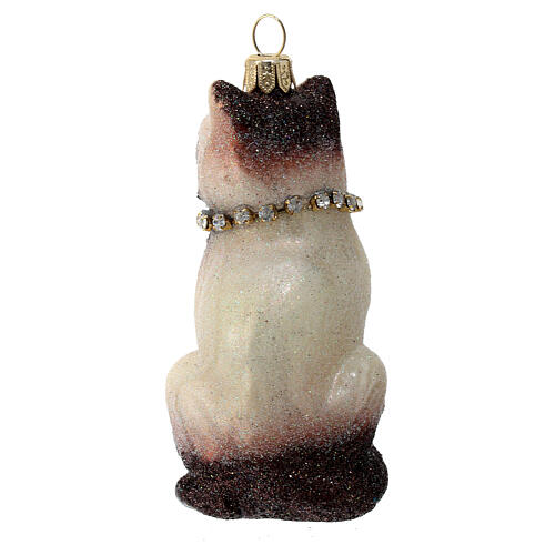 Blown glass Christmas ornament, Siamese cat | online sales on HOLYART.co.uk