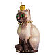 Blown glass Christmas ornament, Siamese cat s3