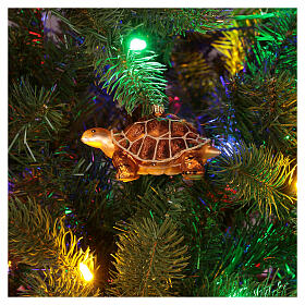 Galapagos-Schildkröte, Weihnachtsbaumschmuck aus mundgeblasenem Glas