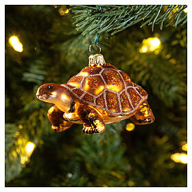 Galapagos-Schildkröte, Weihnachtsbaumschmuck aus mundgeblasenem Glas